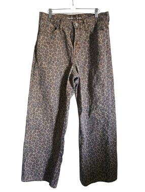 Old Navy Brown Leopard Print Straight Leg Pants